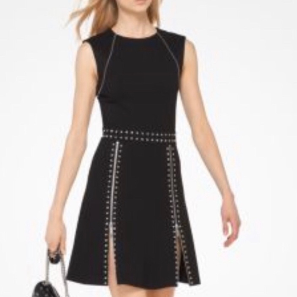 Michael Kors Black Studded Zipper Dress